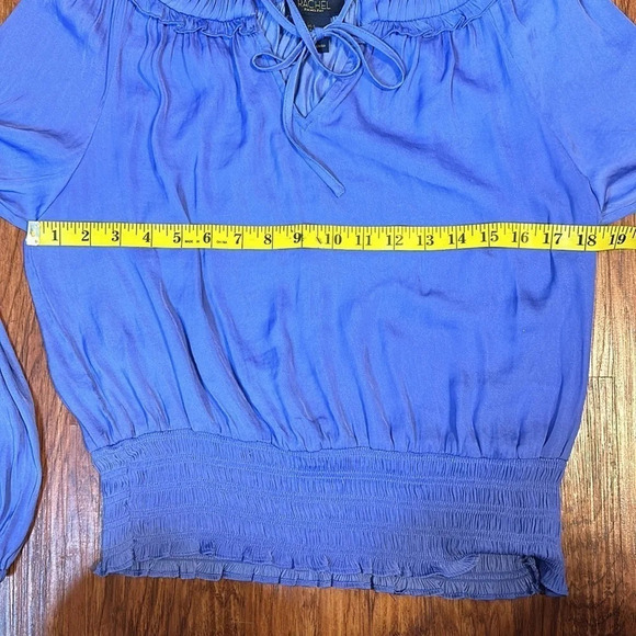 RACHEL Rachel Roy Smocked Peasant Long Sleeve Blouse Womens Size S - Picture 6 of 8